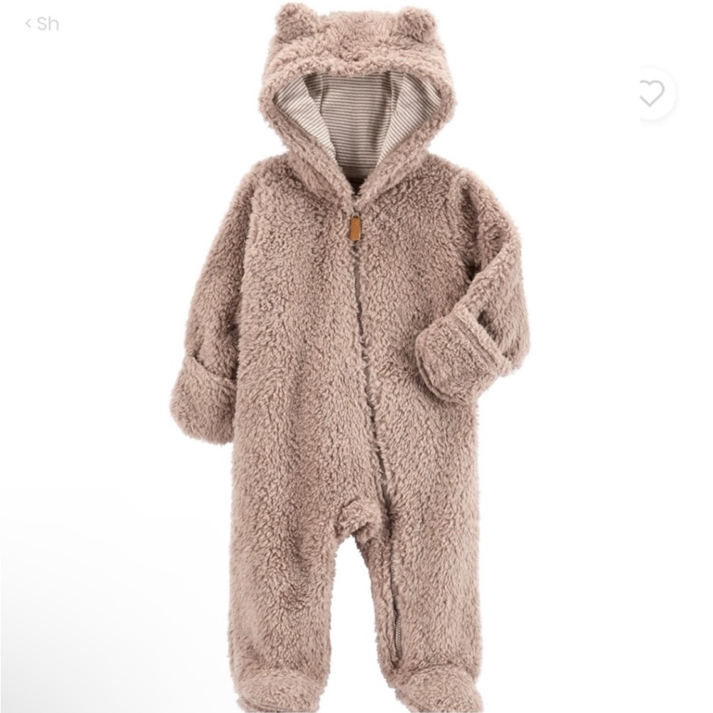 Carters Baby Bear Sherpa winter jumpsuit